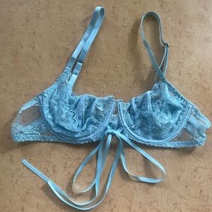 Blue lace bra